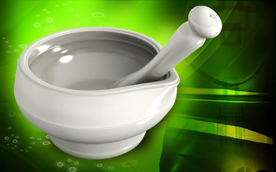 Digital illustration of ayurvedic medicine in making