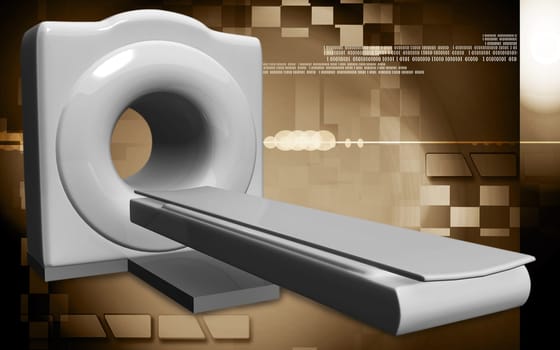 Digital illustration of Medical scanner in colour background