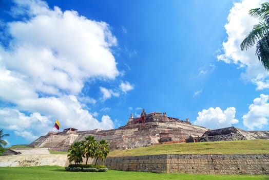 Historic San Felipe de Barajas castle is one of the main attractions in Cartagena, Colombia