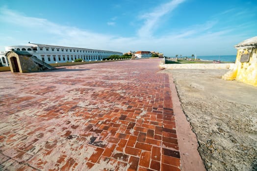 View from the wall surrounding the historic center of Cartagena, Colombia