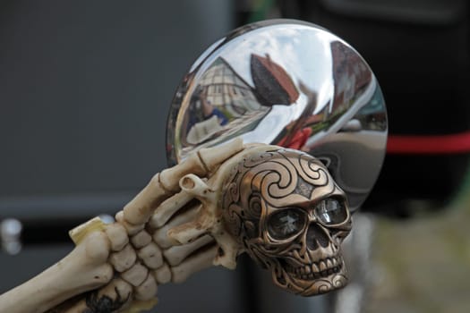 Skull on a motorcycle