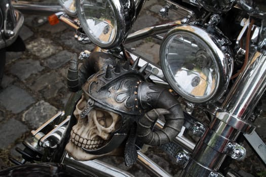Skull on a motorcycle