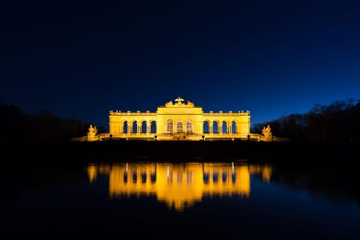 Gloriette Vienna,illuminated architecture and landmarks of the capital