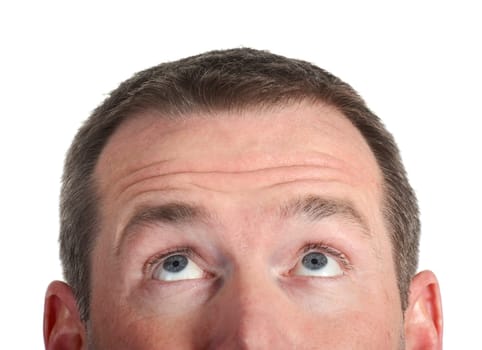 Man looks up