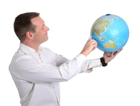 Man with globe