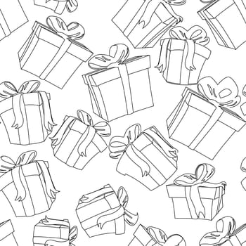 Gifts sketch pattern over white background