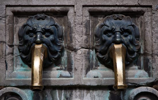 Detail of an antique water pump at the courtyard of the Rubenshouse.