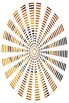 The photograph of an abstract,digitally produced figure,a sun wheel.