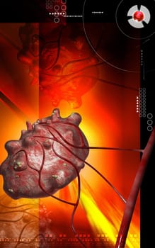 Digital illustration of cyst in colour background