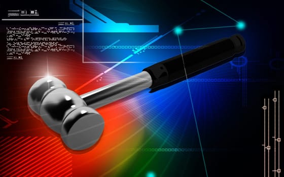 Digital illustration Medical Hammer in colour background
