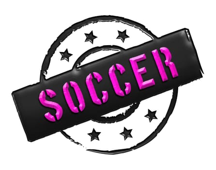 Sign and stamp named Soccer colored black.