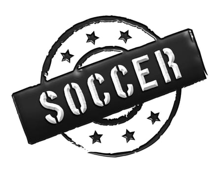 Sign and stamp named Soccer colored black.