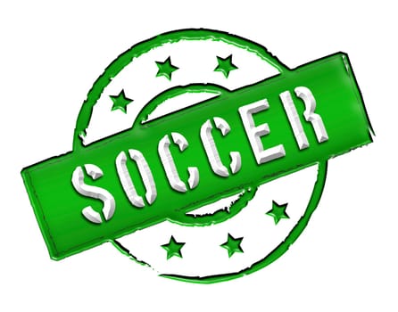 Sign and stamp named Soccer colored black.