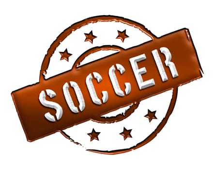 Sign and stamp named Soccer colored black.