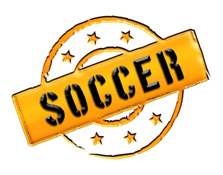 Sign and stamp named Soccer colored black.