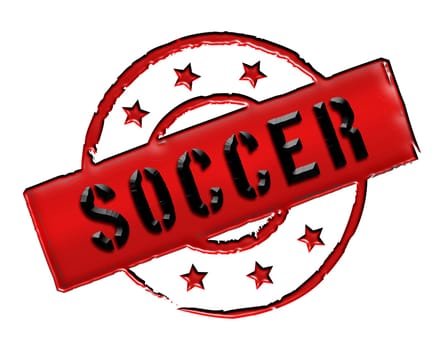Sign and stamp named Soccer colored black.
