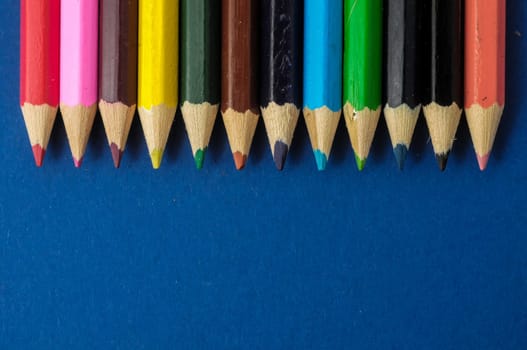 New Pencils Textured Set on a Colored Background