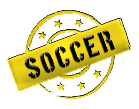Sign and stamp named Soccer colored black.