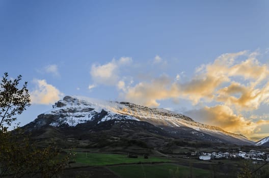 Beautiful look at the mountain, in wither, covered with snow