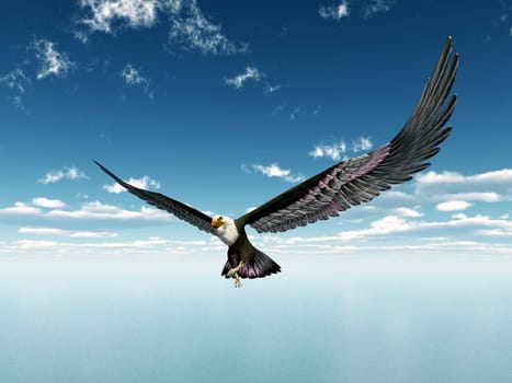 Computer-generated 3D illustration with a white-tailed eagle