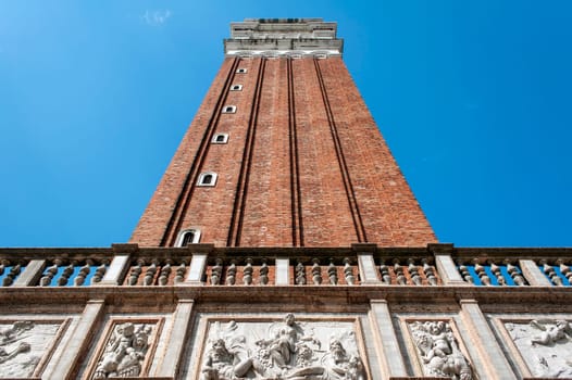 St Mark's Campanile, bell tower. Campanile di San Marco, Venice.