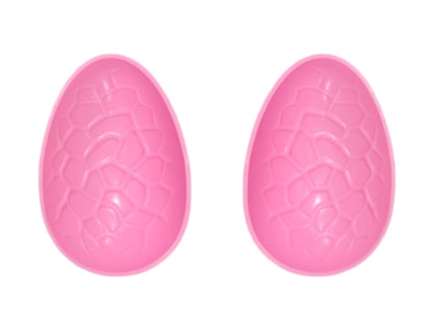 Easter egg moulds isolated against a plain background