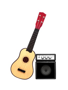 Musical equipment isolated against a plain background