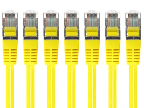 Ethernet cables isolated against a plain background