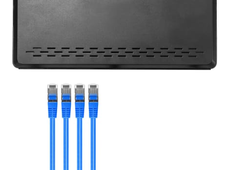 Ethernet cables isolated against a plain background