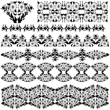 Elegant Floral Design Elements editable vector illustration