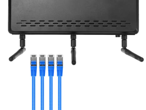 Ethernet cables isolated against a plain background