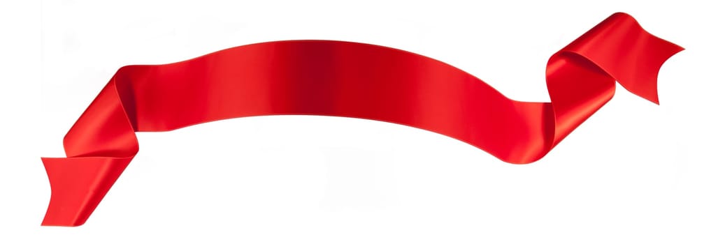 Elegance red ribbon with white background