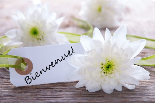 White Label with the french Word Bienvenue which means Welcome
