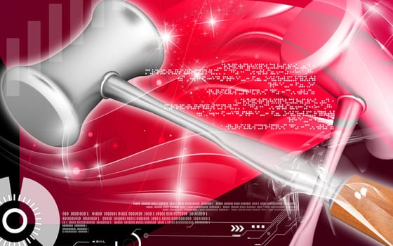 Digital illustration Medical Hammer in colour background