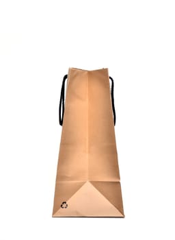 brown paper bag isolated on white background