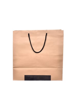 brown paper bag isolated on white background