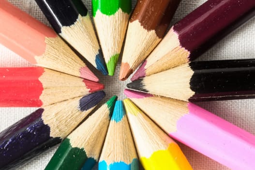 New Pencils Textured Set on a Colored Background
