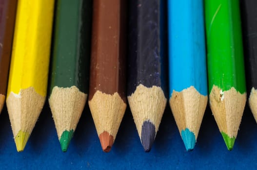 New Pencils Textured Set on a Colored Background