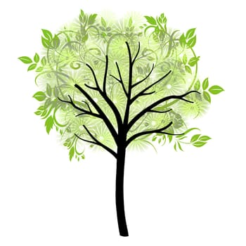ornamental green tree illustration