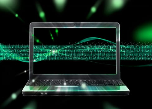 laptop and internet stream illustration