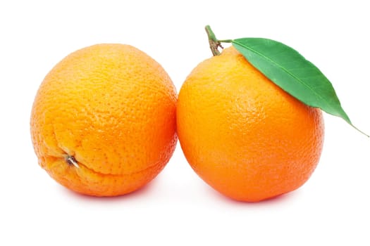 Sweet fresh orange fruit isolated on white background