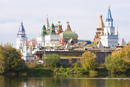 Beautiful view of kremlin in Izmailovo, Moscow, Russia