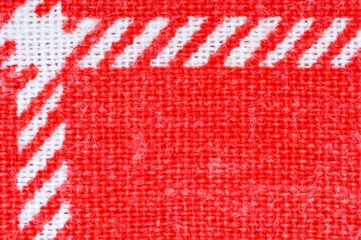 horizontal red cloth texture with ornament. macro