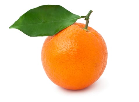 Juicy tangerine or mandarin isolated on white background