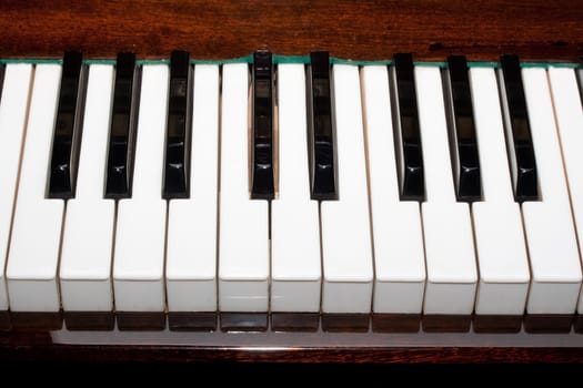 Beautiful close up photo of piano keys