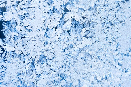 Beautiful pattern of frost on  winter window