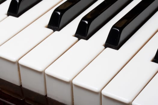 Beautiful close up photo of piano keys