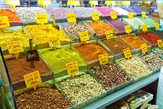 Spices and Herbs at Grand Bazaar, Istanbul.