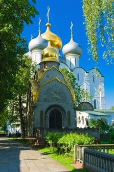 Beautiful view of Novodevichy Convent in Moscow, Russia