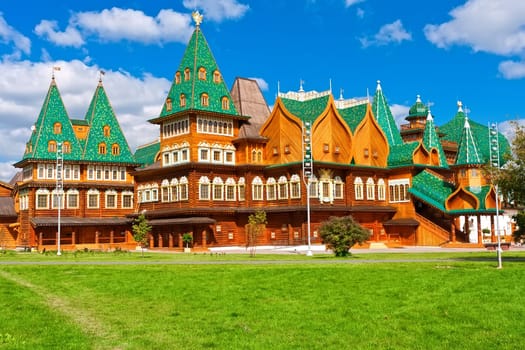 Wooden palace in park Kolomenskoe, Moscow, Russia
